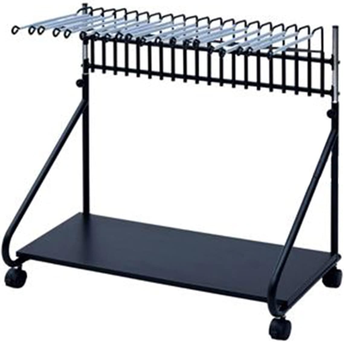 AQRA ハンガーラック メタルフレーム ブラック 大容量 2段 幅194