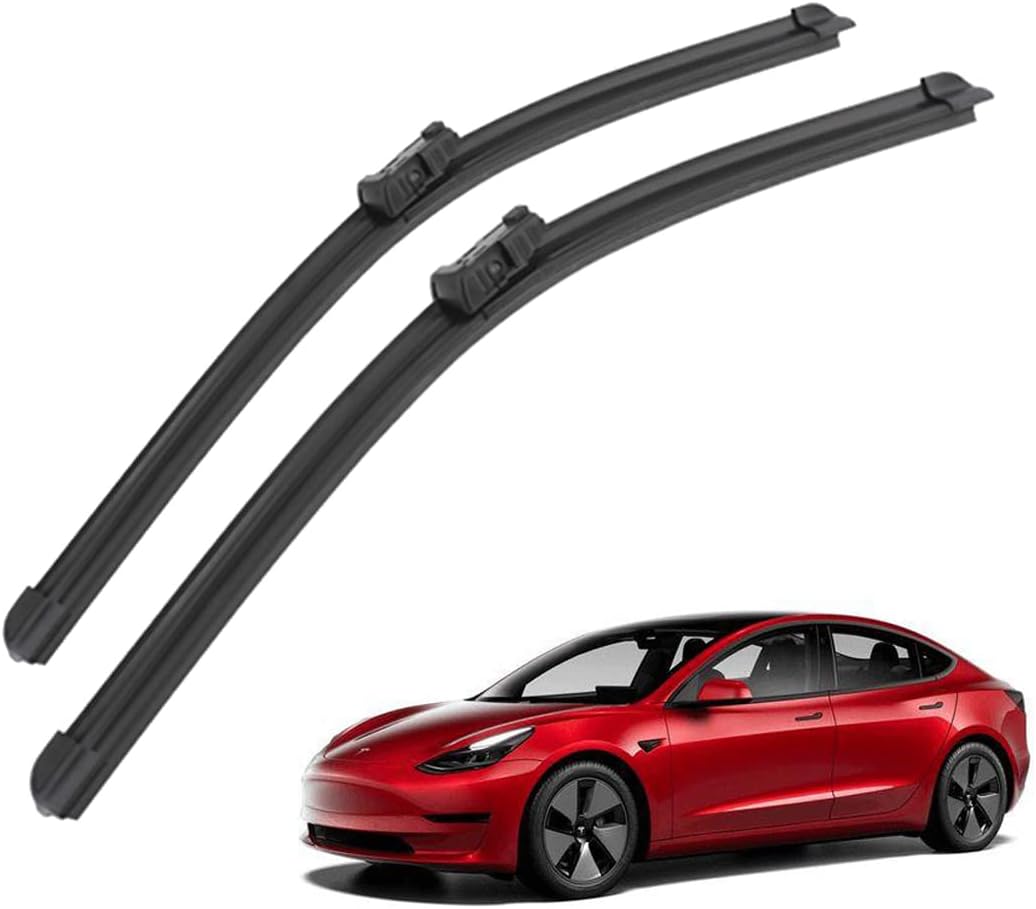 Wiper Blades Front Windscreen Wipers for Tesla Model 3 2017-2022 Windshield Wipers Replacement Blades for Car Window 650mm+475mm fit Slider Arms