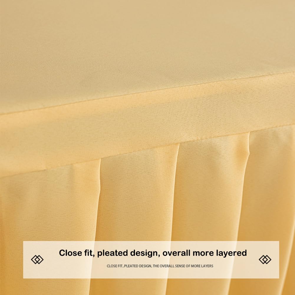 Odot Party Deko Tischrock, Tischröcke Für Babyparty Wiederverwendbare Tischdekoration Waschbare Tischdecke für Hochzeit, Messen, Bankette, Partys und Events (240 * 60 * 75cm,Weiß)