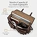 Leather Briefcase Work Bag for Men Women Dark Brown Crossbody Genuine Leather Satchel Office Bag for Men Women 18 Inch Computer Travel Messenger Laptop Shoulder Bag Cureo