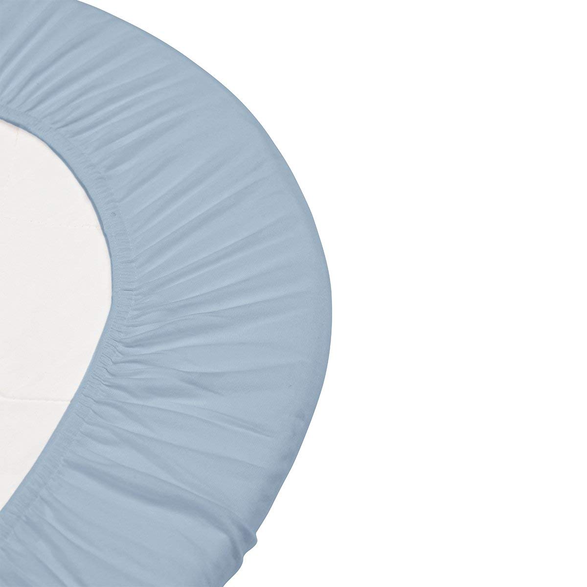 Leander prześcieradła z gumką - 2 sztuki do łóżeczka dziecięcego Leander + łóżeczko niemowlęce Linea + Luna łóżeczko dziecięce 120 x 60 cm - kolor: dusty blue