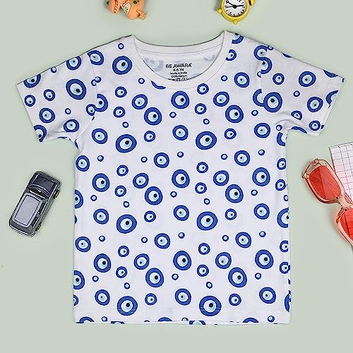 Image of Be Awara Round Neck Half Sleeves 100% Cotton Printed T-Shirt Kids, Comfortable Tshirts for Kids with Cool Prints, Everyday Casual Wear for Boys & Girls, Unisex