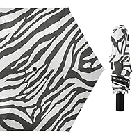 susiyo Black White Zebra Print Compact Umbrella Folding Lightweight UV Umbrella for Sun and Rain