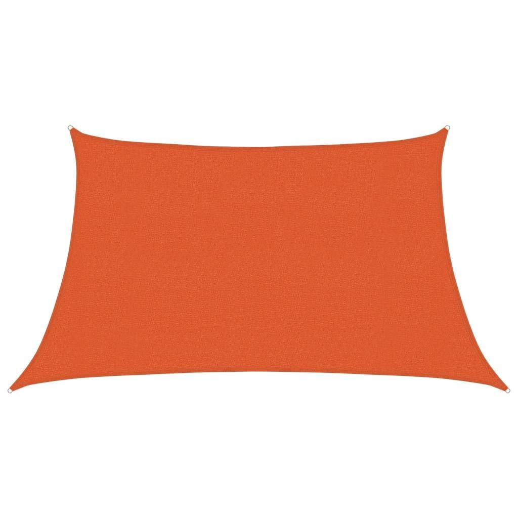 Voile d'ombrage trapèze orange en toile solaire respirante PEHD