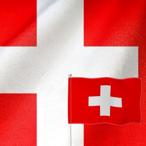 Drapeau Suisse 1,2x1,8 m en toile de jute double face par YongFoto