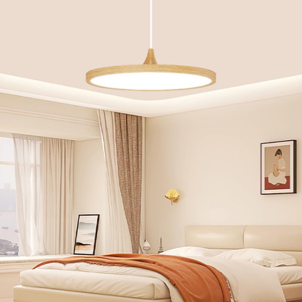 Modern Led Pendant Light Fixtures Disc Chandelier, Kitchen Island Lighting with Acrylic Lampshade, Adjustable Height Hanging Pendant Lighting Compatible