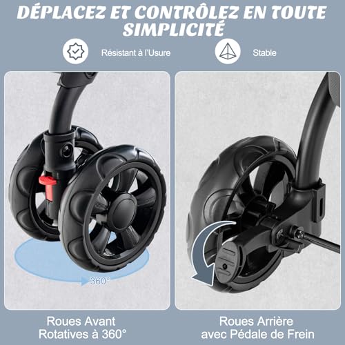 Poussette 3 en 1 pliable à 2 niveaux pour chiens et chats gris - 6