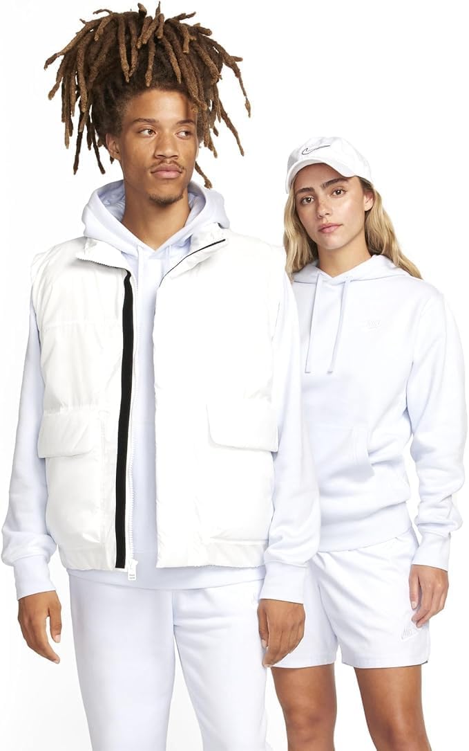 Nike Mens Sportswear Club Fleece Pullover Hoodie (US, Alpha, Large, Regular, Regular, Football Grey/Football Grey/White)