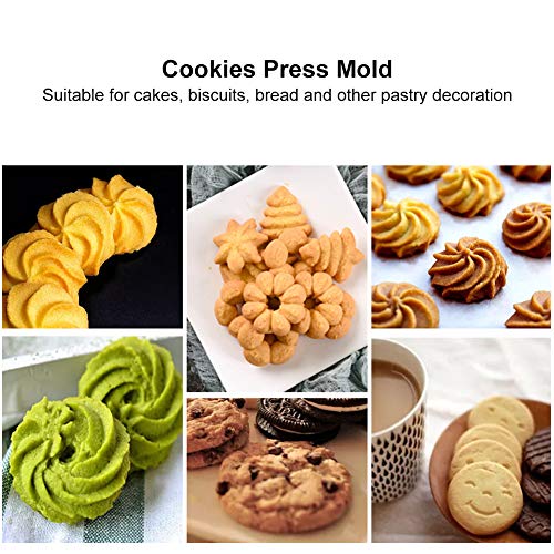 HAOHIZE Cookie Press Gun Set, Aluminum Alloy Cookies Press Maker Kit Biscuits Maker Press Machine Bakeware with 20 Cookies 4 Nozzles Silver - Image 4