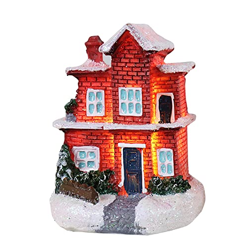 Villaggio natalizio a LED, città di Natale, villaggio di Natale con illuminazione, casa di Natale, in miniatura, decorazione per il villaggio di Natale, decorazione da tavolo per Natale, soggiorno,