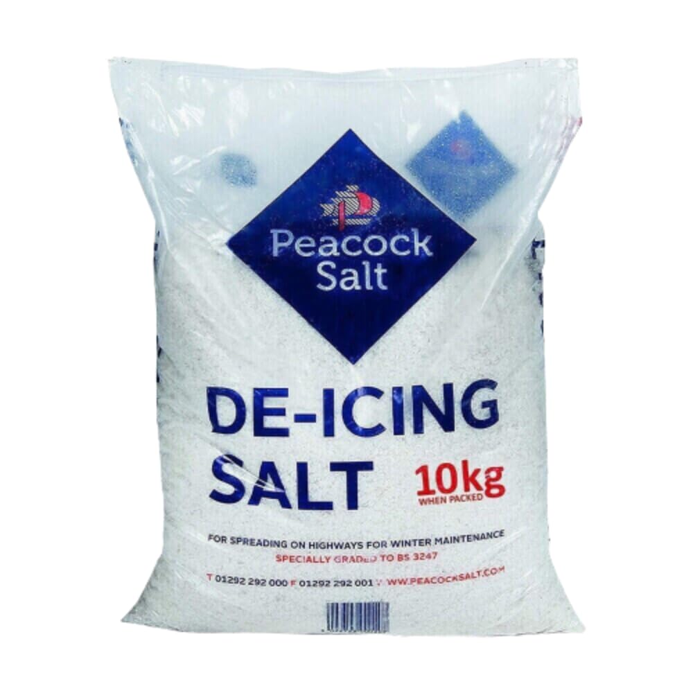 10KG White De-Icing Grit Rock Salt Bag - Clean and Effective Snow and Ice Removal Solution for Roads, Paths, and Driveways