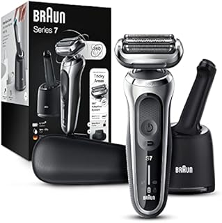 Braun Electric Razor for Men Flex Head Foil Shaver with Precision Beard Trimmer, Rechargeable, Wet & Dry, 4in1 SmartCare Center and Travel Case, Silver