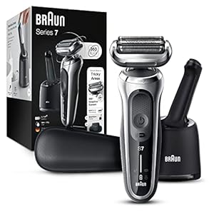 Braun Series 7 7071cc Flex Electric Razor for Men with SmartCare Center, Precision Trimmer, Wet & Dry, Rechargeable, Cordless Foil Shaver, Silver (Renewed)