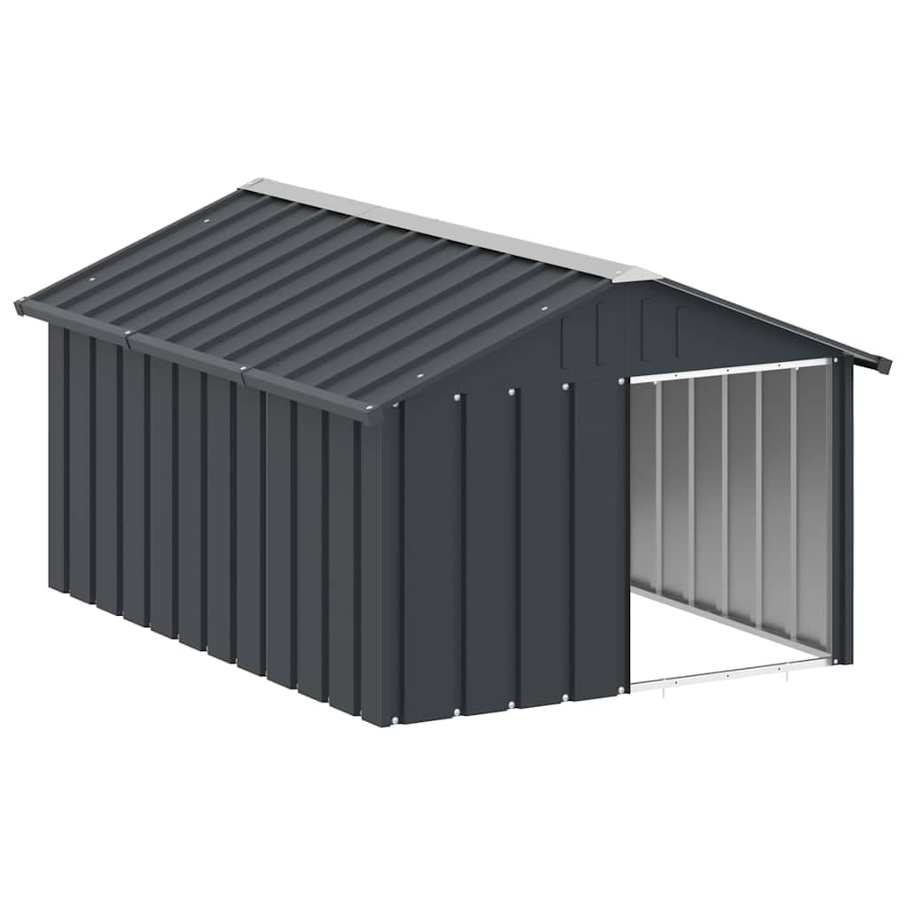 vidaXL Dog House for Puppies Outdoor Galvanised Steel Anthracite Grey