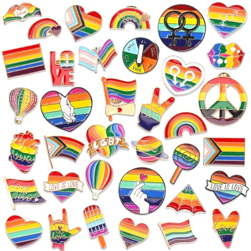 72 Pcs Rainbow LGBT Enamel Pins Set