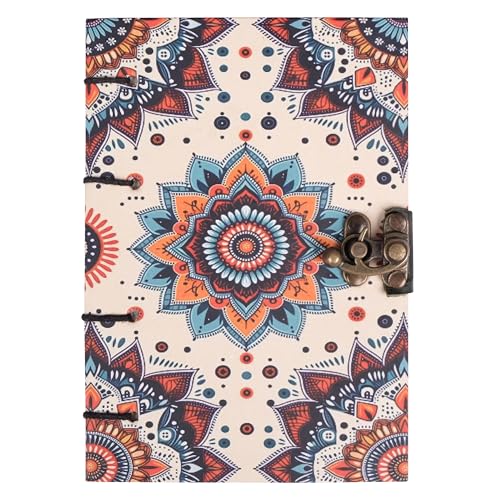 Image of CRAFT JUNKY Journal Diary with Handcrafted Box, 5 x 7 Inch Special Binding Unruled Lock Diary for Girls, Art Book with Aesthetic Print Sketch Book for Artists, 200 Acid-Free Pages A5 (MANDALA)