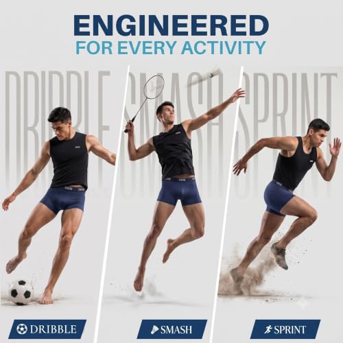 Image of TRYB Sports Underwear for Men | Stretchable Active Square Cut Trunks for Running & Gym Workout | Quick Dry, Breathable, Moisture Wicking & Anti Chafing | Sports Innerwear Boxers