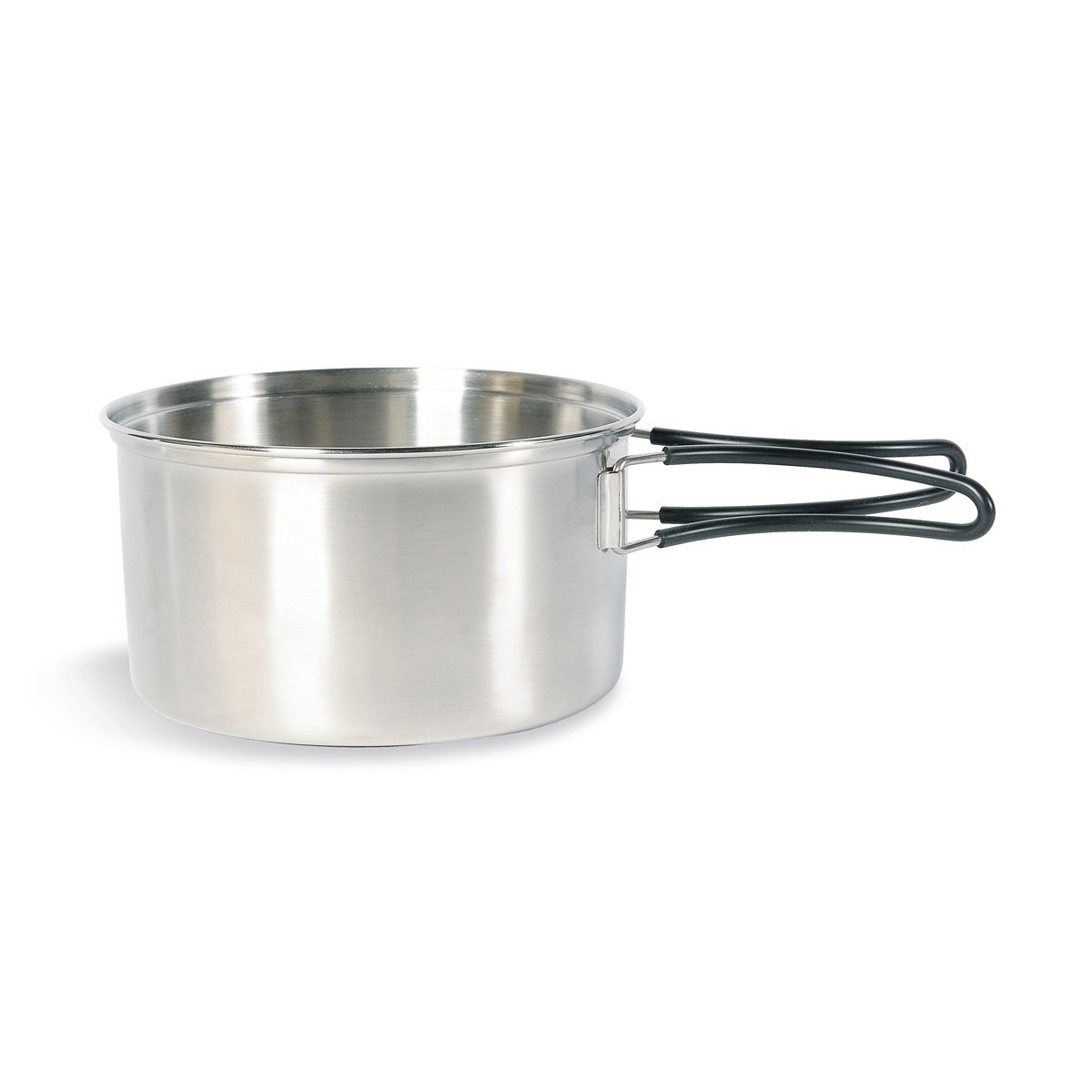 Tatonka Camping-Kochgeschirr Picnic Set (8-teilig) - Edelstahl-Geschirr fürs Picknick zu zweit - Mit Topf, Pfanne, 2X Teller, 2X Tasse mit Henkel und 2X Löffel aus Kokosholz - Schadstofffrei, Silber