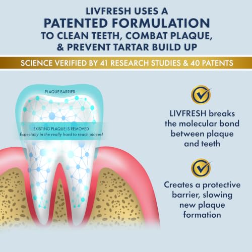 Image of LIVFRESH Toothpaste Gel, Clinically Proven to Remove Plaque 250% Better, Improves Gum Health 190% Better, Prevents & Reduces Tartar, Mild Peppermint (Pack of 4)