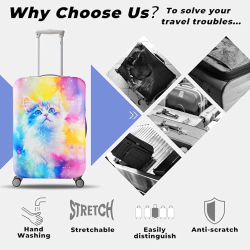 Luggage Cover for Suicase, Personalized Suitcase Protectors, Approved Travel Baggage Covers, Washable & Stretchable Suitcase Cover for 22-24 Inch Luggage(M)4