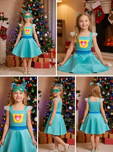 Disfraz de superheroína con vestido y mangas de encaje 3-8T miniatura 5