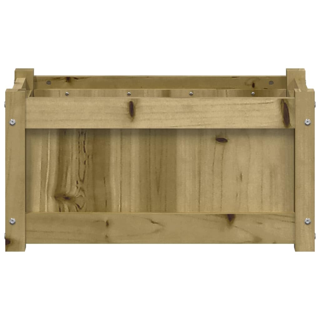 Jardinière en Bois de pin imprégné 60 x 31 x 31 cm bac Plante Balcon terrasse Jardin Exterieur avec Drainage Reserve Eau pour Fleurs semis Herbe aromatique et Decoration Nature