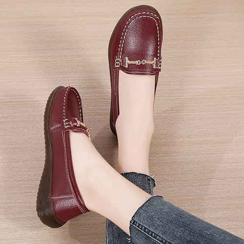 Image of Women's Wide Width Loafers Comfort Slip on Shoes Walking Shoes for Ladies Mocassins Driving Shoe