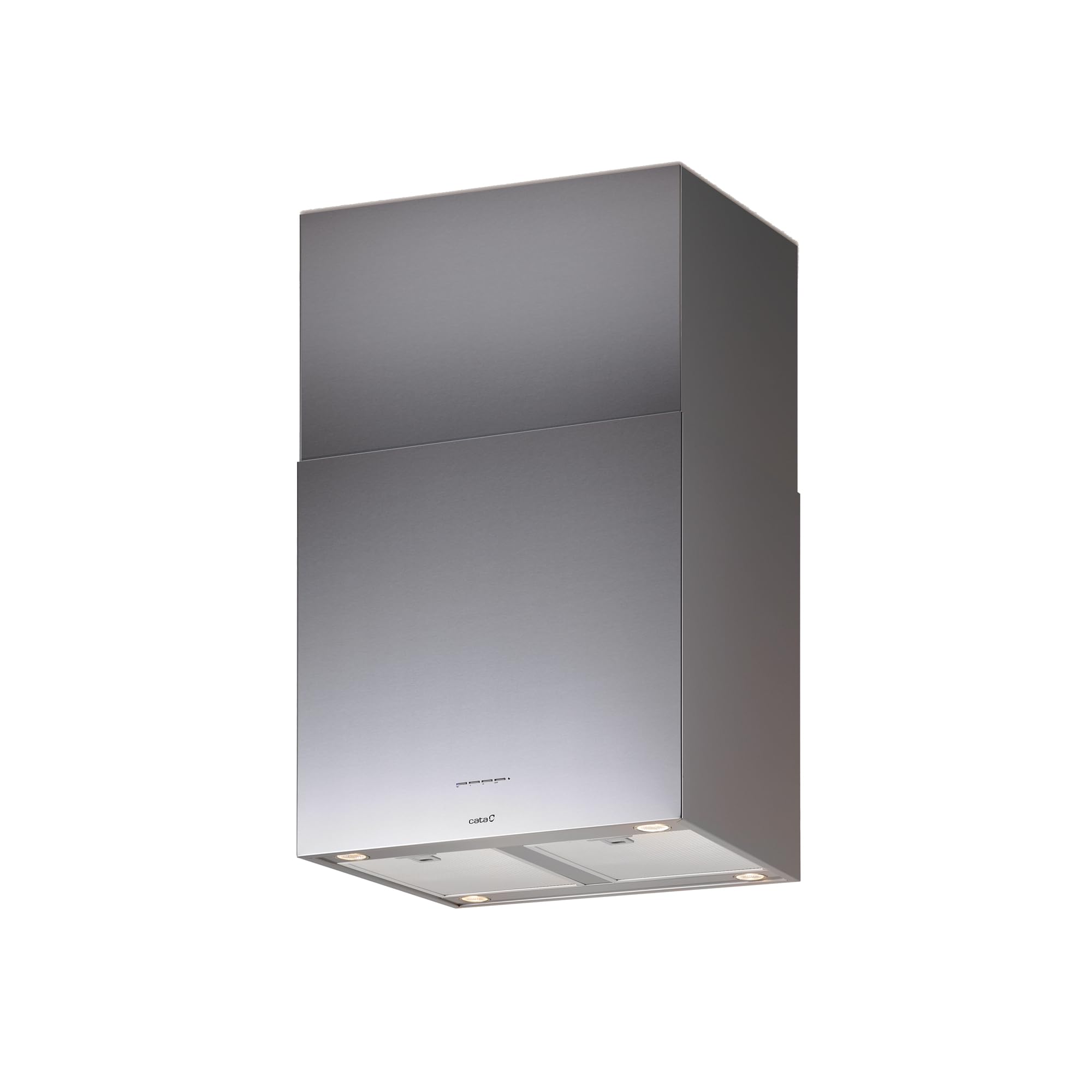 CATA Isla Vega Campana Extractora de Isla de 60 cm, 850 m³/h, 3 Velocidades 2+1 Turbo, Control Electrónico, Temporizador, Iluminación LED, Clase A, Acero Inoxidable