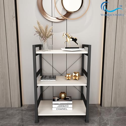 Image of WODENWAWE Multipurpose Microwave Oven, OTG Stand, Kitchen Storage Shelf, Microwave Oven Platform Rack, Top Color-Brown, Size-60x39.5x90CM (WW-12B) (White)
