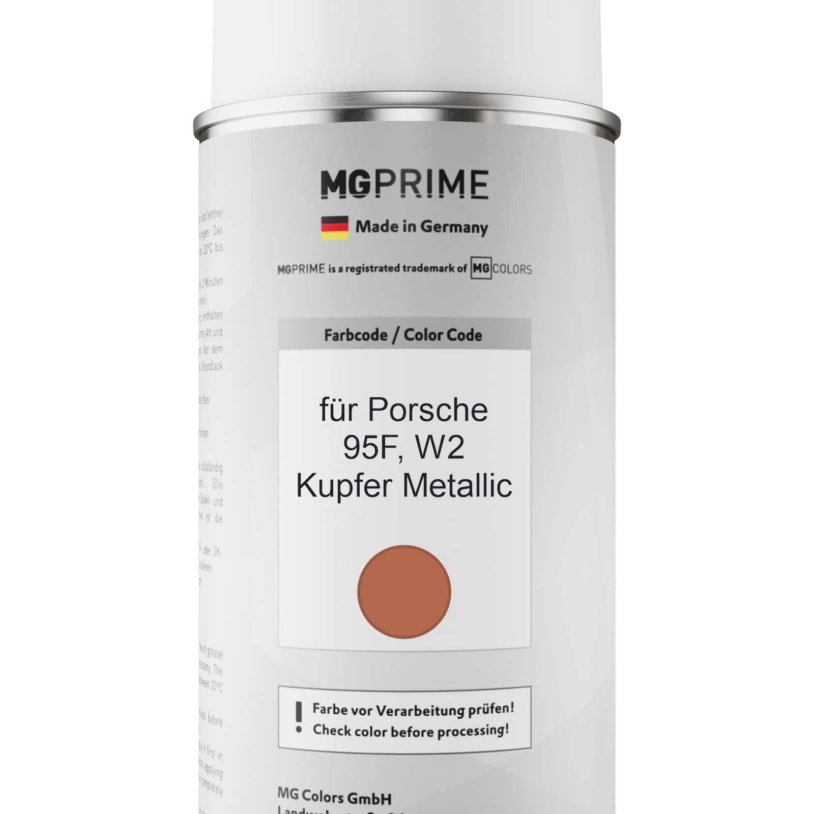 MG PRIME Autolack Set Spraydose für Porsche 95F / W2 Kupfer Metallic +2K