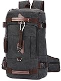 Travel Backpack, Aidonger Vintage Canvas Hiking Daypack Shoulder Bag 15'' Laptop Backpack（Black-58)