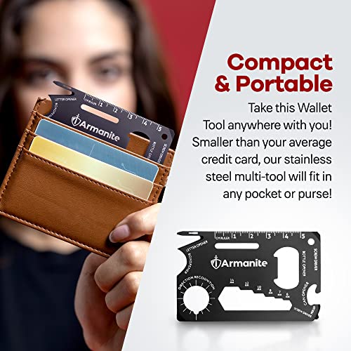 Armanite All In One Wallet Tool, Multipurpose Credit Card Multitool, Wallet Multitool Pocket Gadget, Survival Credit Card Multitool, Stocking Stuffer For Men, Black #TOP2