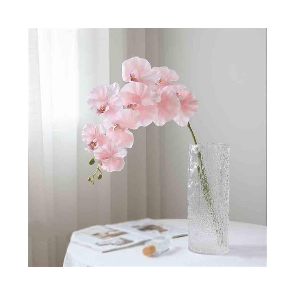 Bx9rE7tK3g Faux Flowers with Vase Pink Single Phalaenopsis Simulation Fake Flowers Living Room Arrangement Decorative Artificial Flowers