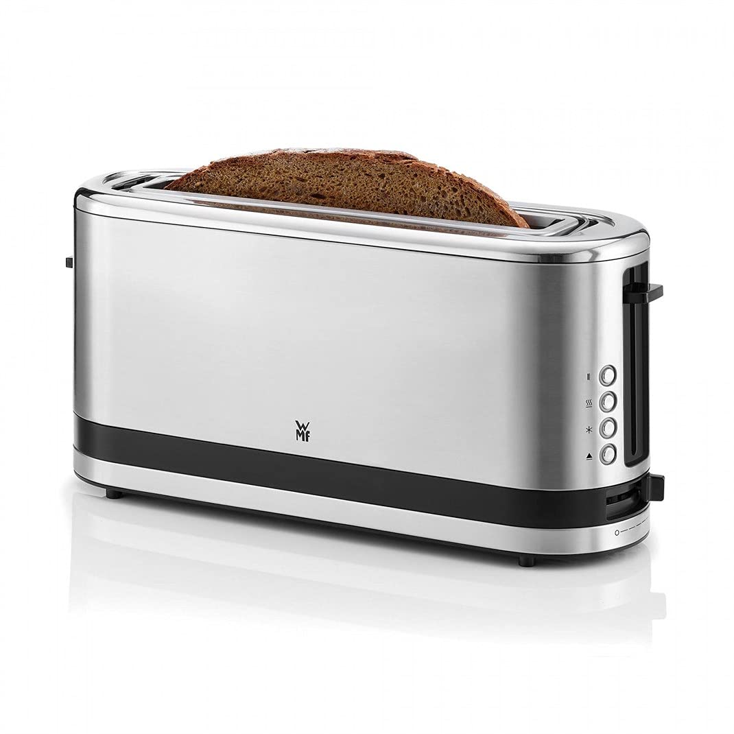 WMF Küchenminis Toaster Langschlitz mit Brötchenaufsatz, 2 Scheiben, XXL, Bagel-Funktion, Langschlitztoaster mit 7 Bräunungsstufen, 900W, Toaster edelstahl matt