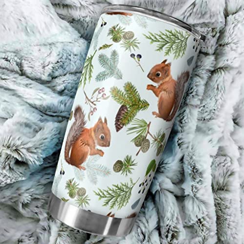 Solmagi Squirrel Animal Stainless Steel Tumbler Vacuum Insulation Travel Tumbler With Lid Double Walled Coffee Mug Car Cup For Hot & Cold Drinks 20Oz #TOP3