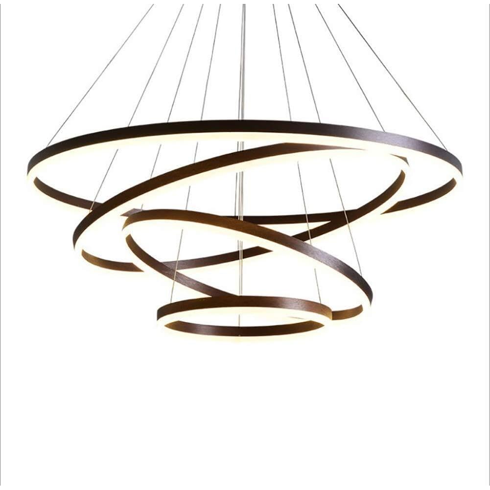 Lustre à télécommande LED suspendu moderne noir de salon chic