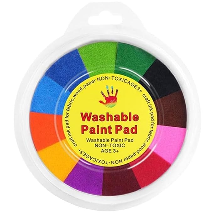 LEROKAS 12 Colors Rainbow Ink Pad, Washable Ink Pads for Rubber Stamps, Large Color Ink Pads for Handprint and Footprints Stamping, Round Embossing Stamp Ink Pad for Craft Finger Painting Scrapbook (B0D87H478P) Amazon Price History, Amazon Price Tracker