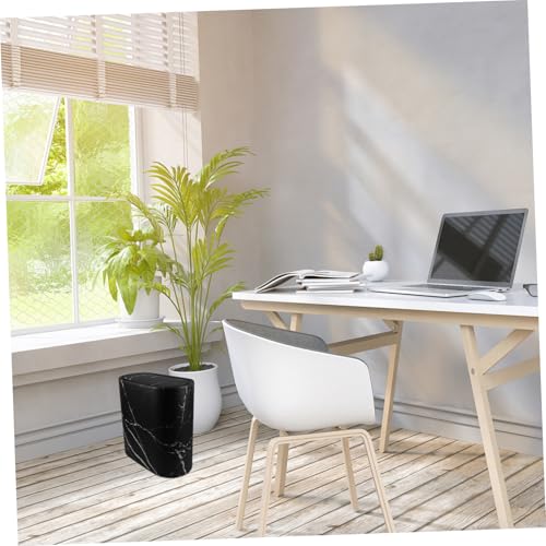 Basurero compacto rectangular negro para baño y cocina miniatura 5