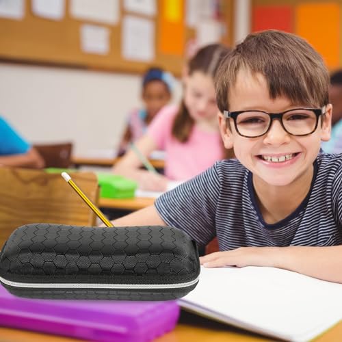 Healifty estojo para óculos com zíper capa rígida para proteção de cuidados com os óculos, caixa mac