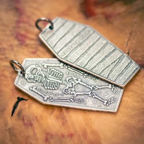 Coffin Memento Mori Memento Vivere Fine Silver Charm Necklace3