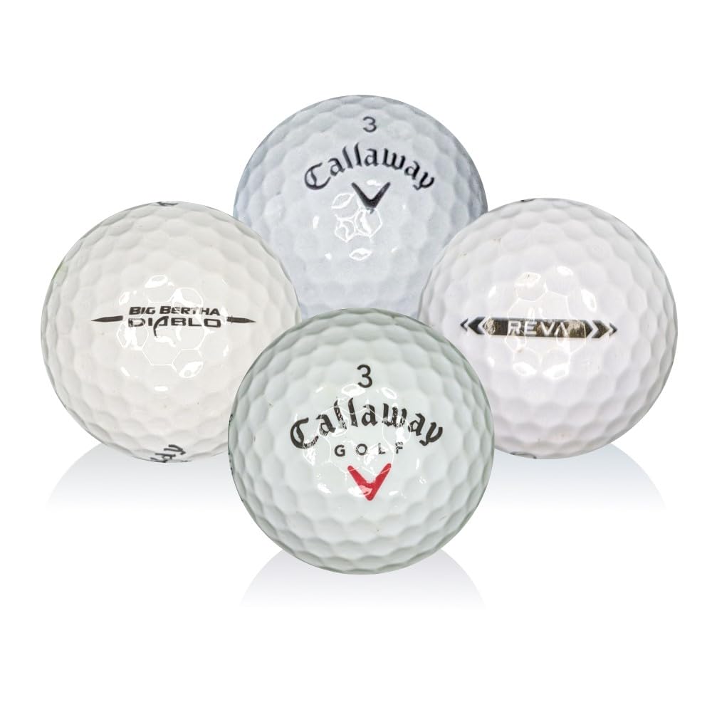 Afford-A-Ball Golf. (50 Pack) Recycled for Callaway Miscellaneous Mix. White Golf Balls. Eagle and Birdie Condition (Mint,5A / Near Mint, 4A). Golf Supplies for Men & Women. Best Budget Golf Balls.
