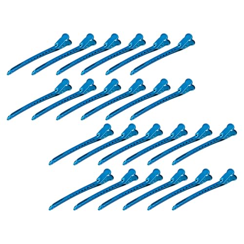 Pinzas cabello forma de onda metálicas azul clips peluquería seccionar