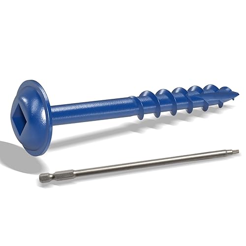 LIONMAX #8 tornillos de bolsillo exterior de 1-14 pulgadas, 600 tornillos de bolsillo para madera con revestimiento azul, rosca gruesa, unidad