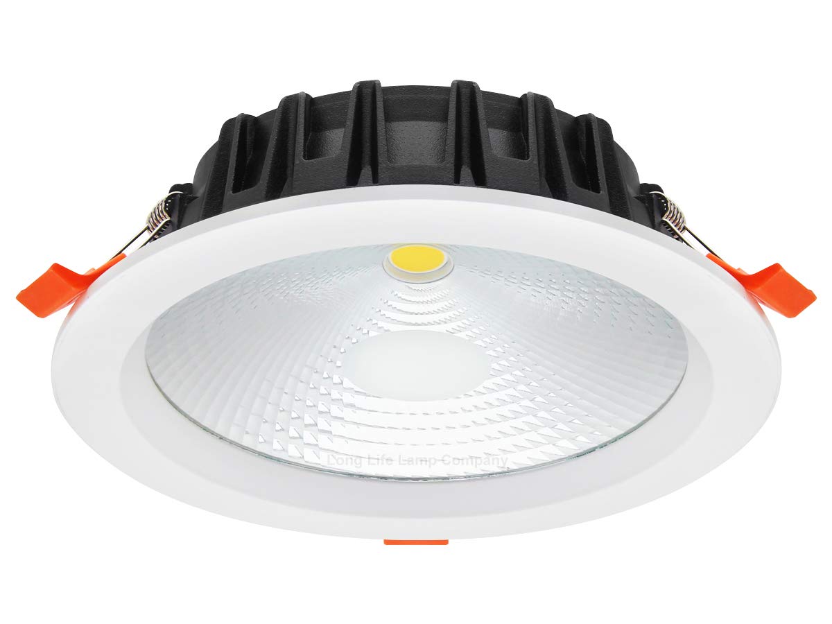 Long Life Lamp Company White Cob 24W Recessed Commercial Led Downlight Daylight 6000K Ac100-240V Pl And Metal Halide Replacement Cdl24