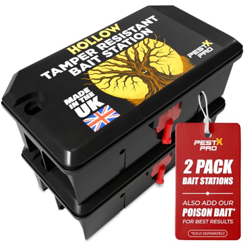 Pest X Pro Hollow 2X Empty Rat Bait Box for Block Pasta or Grain Bait Refillable & Reusable Tamper-Resistant Rodent Station for Indoor & Outdoor Use Professional Grade Safe & Versatile