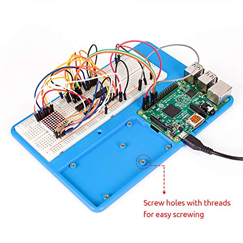 Image of SUNFOUNDER Breadboard Kit RAB Holder, 830 Points Solderless Circuit Breadboard, Jumper Wires, LED, Resistors Compatible with Arduino R3 MEGA & Raspberry Pi 4B, 3B+ Model B, 2B and 1B+