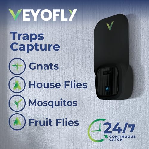 Image of VEYOFLY Fruit Fly Traps Indoor Plug-in UV, Gnat Trap, 2 Device + 6 Refills