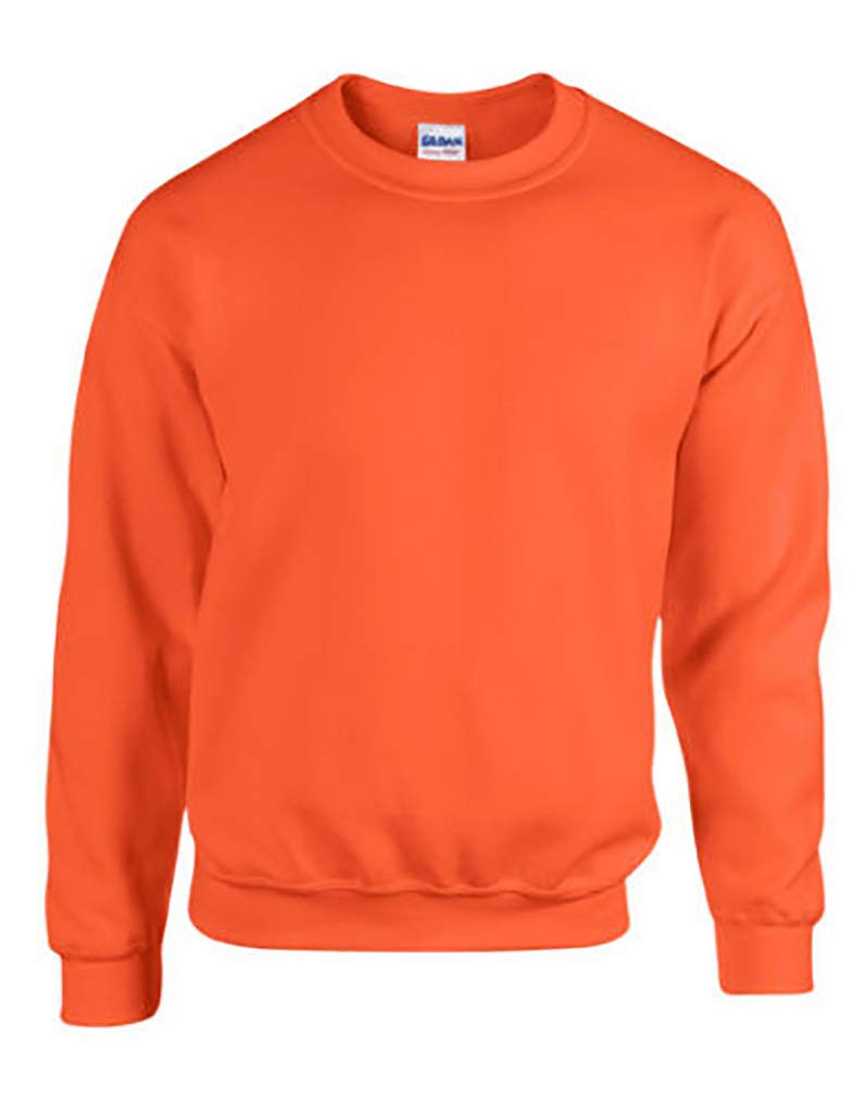 Gildan Men's Orange Sweatshirt Adult 50/50. Crew Neck Sweat/18000, S,