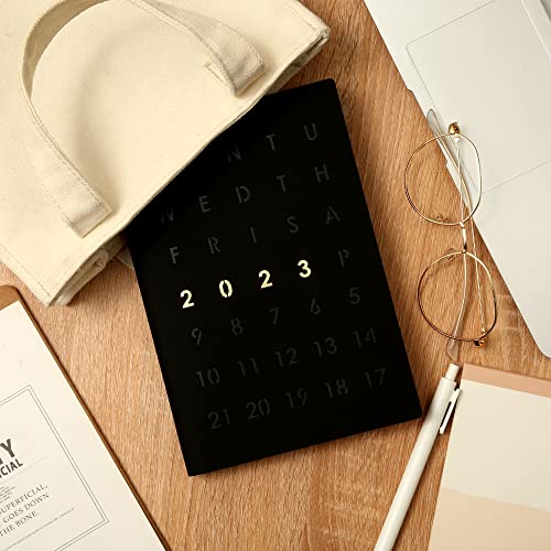 Cagie 2023 Planner Weekly And Monthly, Softcover Leather Planner With Gold Lettering, 2023 Jan. - 2023 Dec Day Planner 5.7 X 8.5 Inch With Monthly Expense Tracker, Easy To Carry, Black #TOP6
