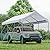 ADVANCE OUTDOOR 12x20 ft Canopy Garage Heavy Duty Carports Car Boat Shelter Party Tent, Adjustable Peak Height from 9.5ft to 11ft, White